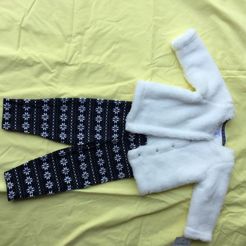 CartersBaby girl pants jacket combo black white